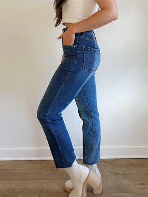 Audrey Two Tone Straight Jeans