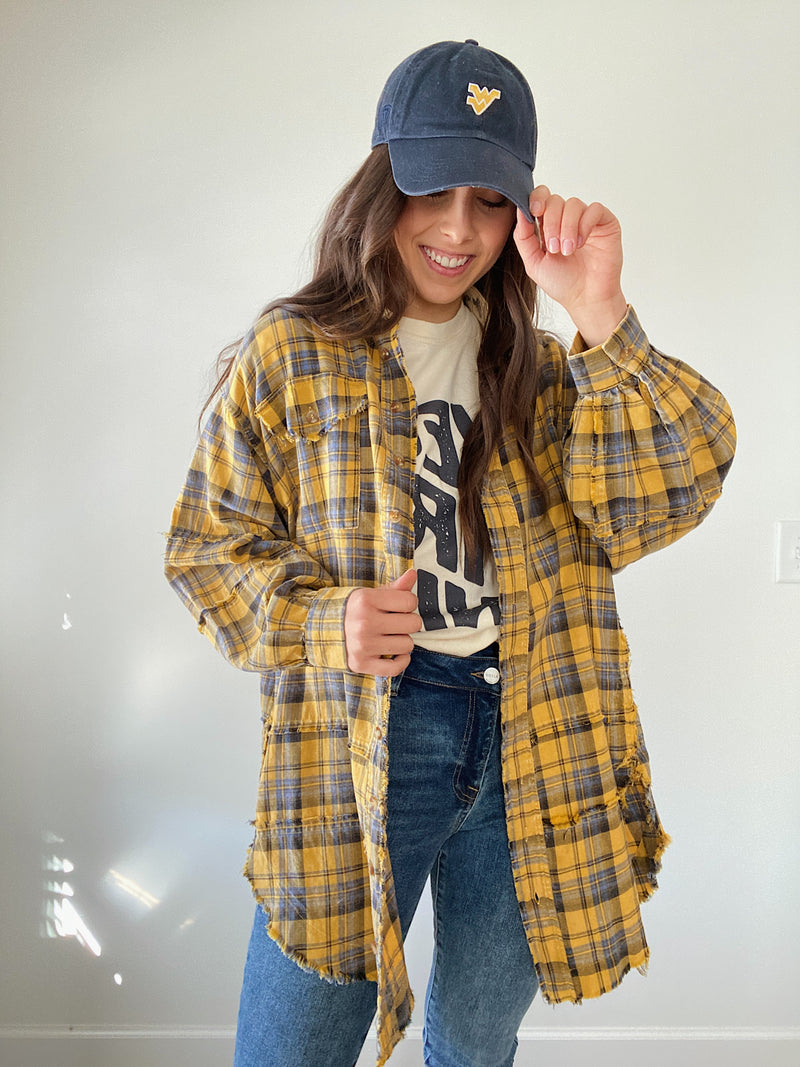 Every Reason Plaid Top - Mustard