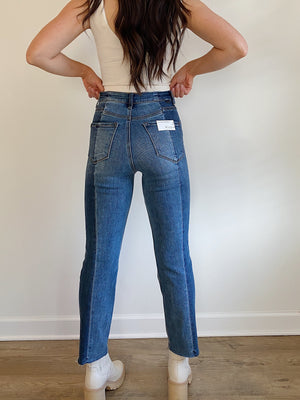 Audrey Two Tone Straight Jeans