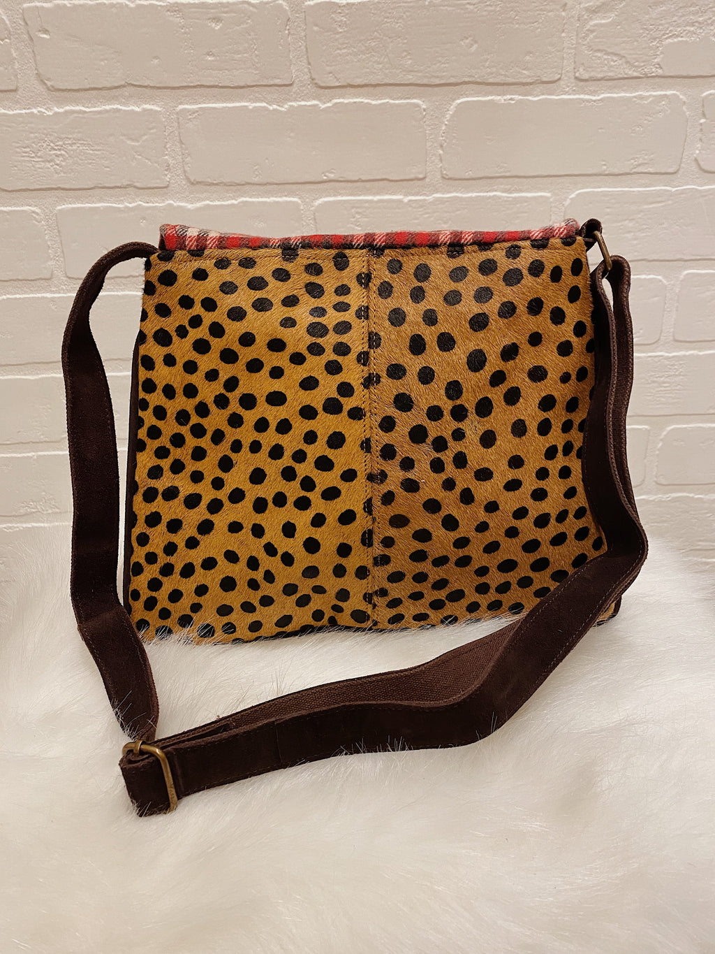 Cheetah Plaid Crossbody Bag