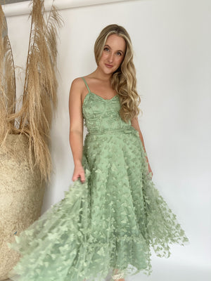Butterfly Effect Dress - Sage