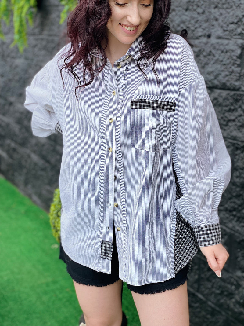 Both Sides Oversized Button Down