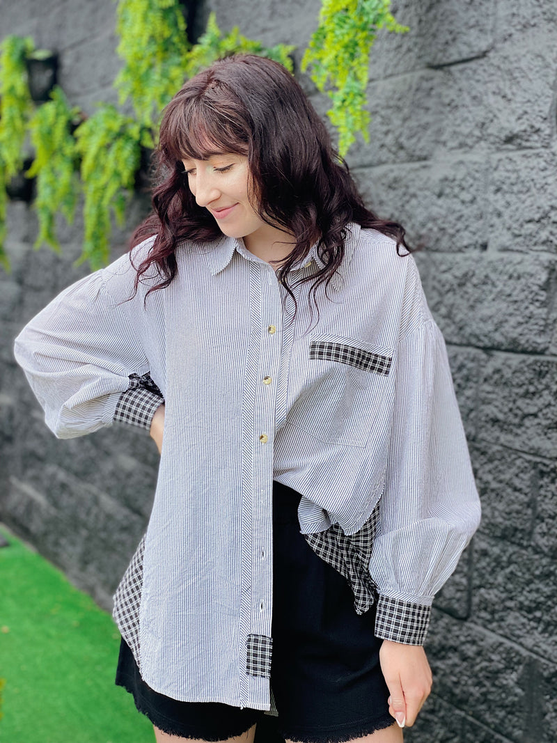 Both Sides Oversized Button Down