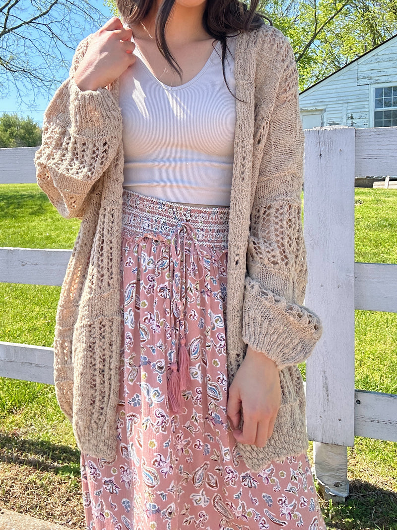 Gives Me Butterflies Cardigan - Taupe
