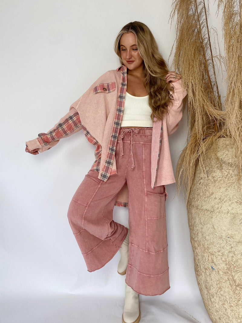Talk Of The Town Shacket - Pink