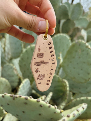 Desert Lover Leather Keychain