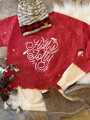 Holly Jolly Bleached Sweatshirt
