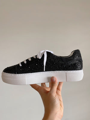 Julia Rhinestone Sneakers - Black