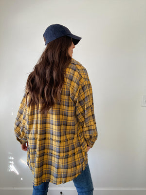 Every Reason Plaid Top - Mustard